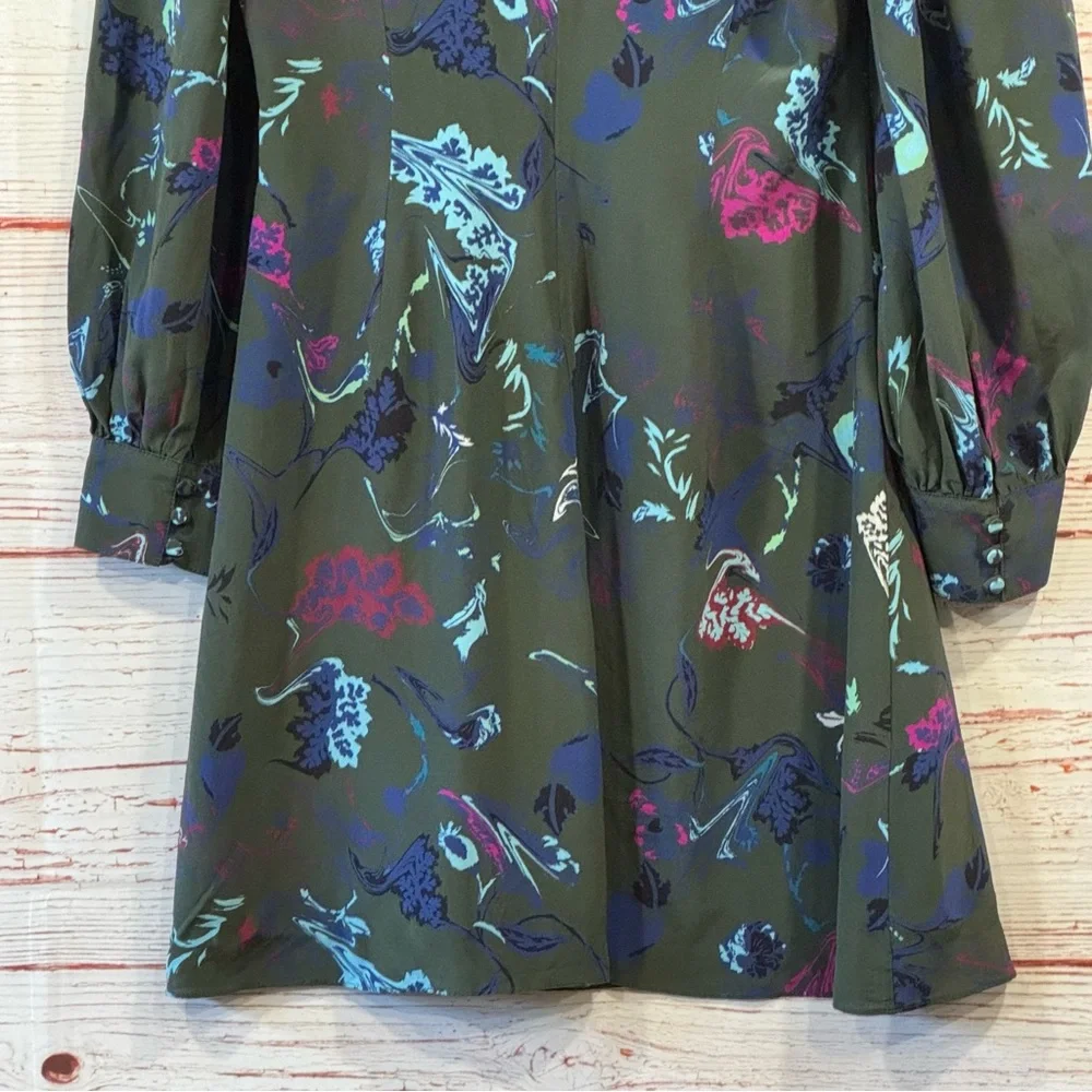Tanya Taylor Clarisse Silk Dress in Green Sz 8